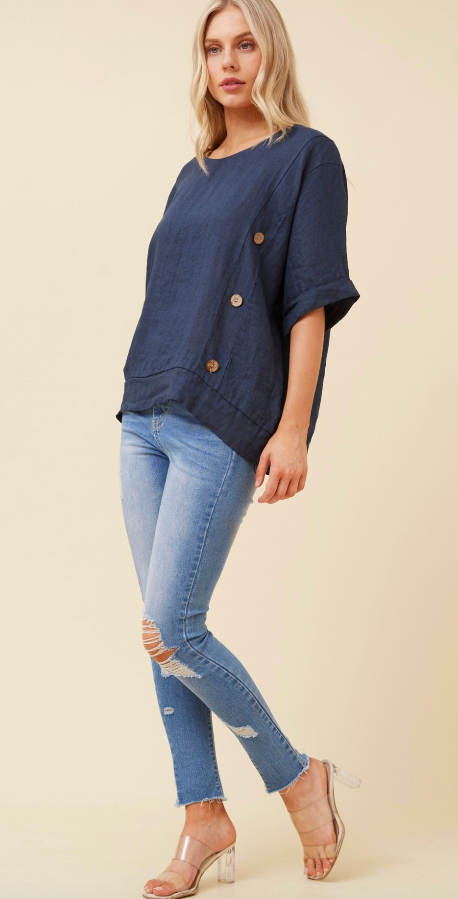 George Navy Top