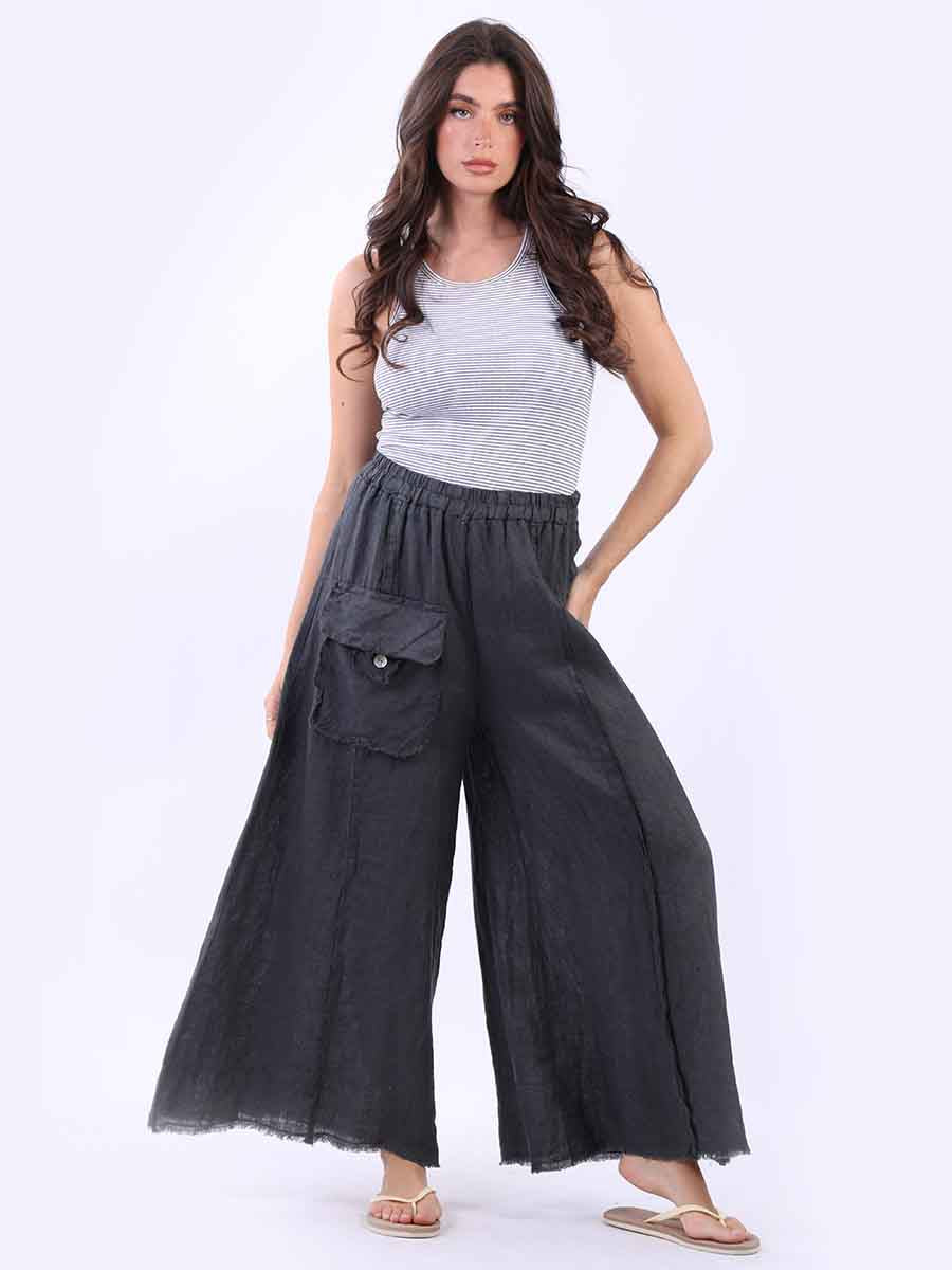 Juliet Palazzo Pant Charcoal