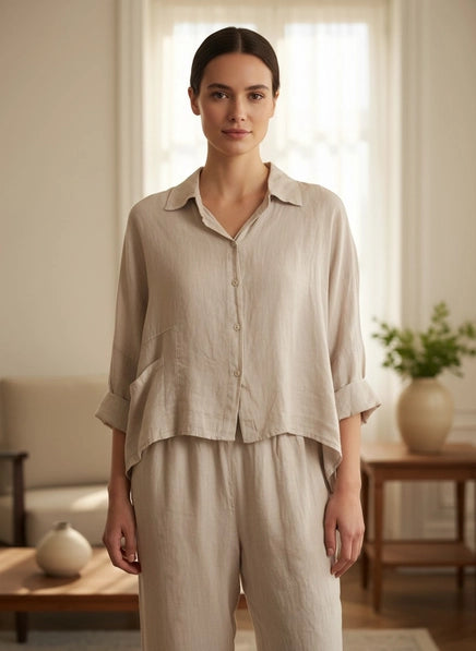 Willow Oversized Blouse Beige