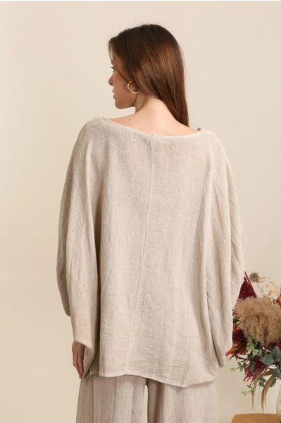 Brooke Oversized Top Beige