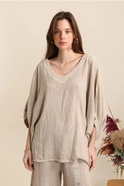 Brooke Oversized Top Beige