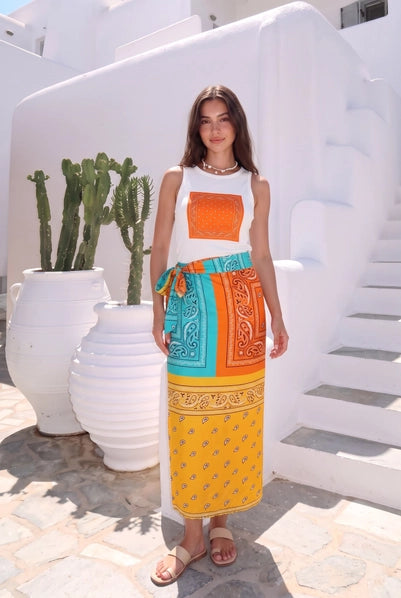 Everly Skirt Set - Orange
