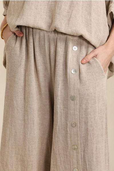Buttoned Pant - Beige