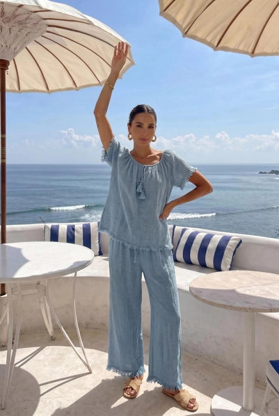 Ruffle Top - Blue