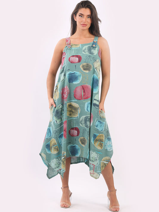 Naomi Ocean Blue Abstract Dress