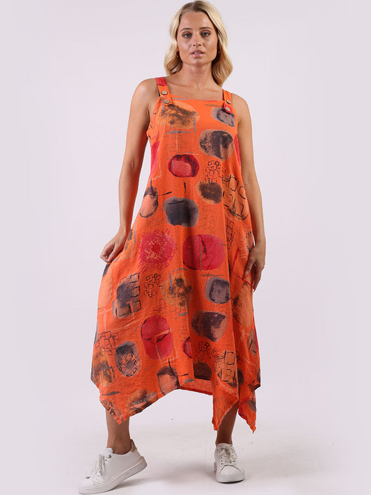 Naomi Orange Abstract Dress